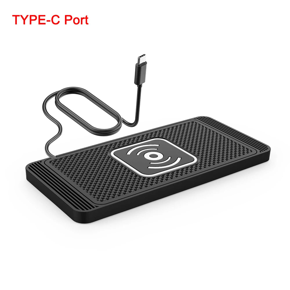 Car Wireless Charger With Silicone Pad Stand Fast Charging - Smarsty