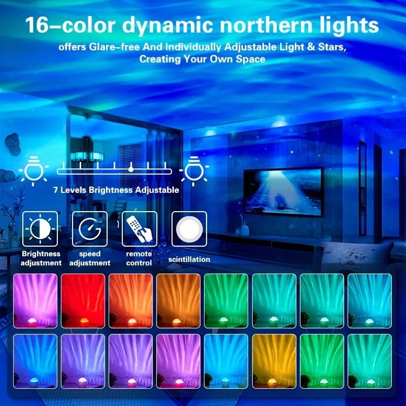 Northern Aurora LED Night Light Projector with Remote Control - Smarsty