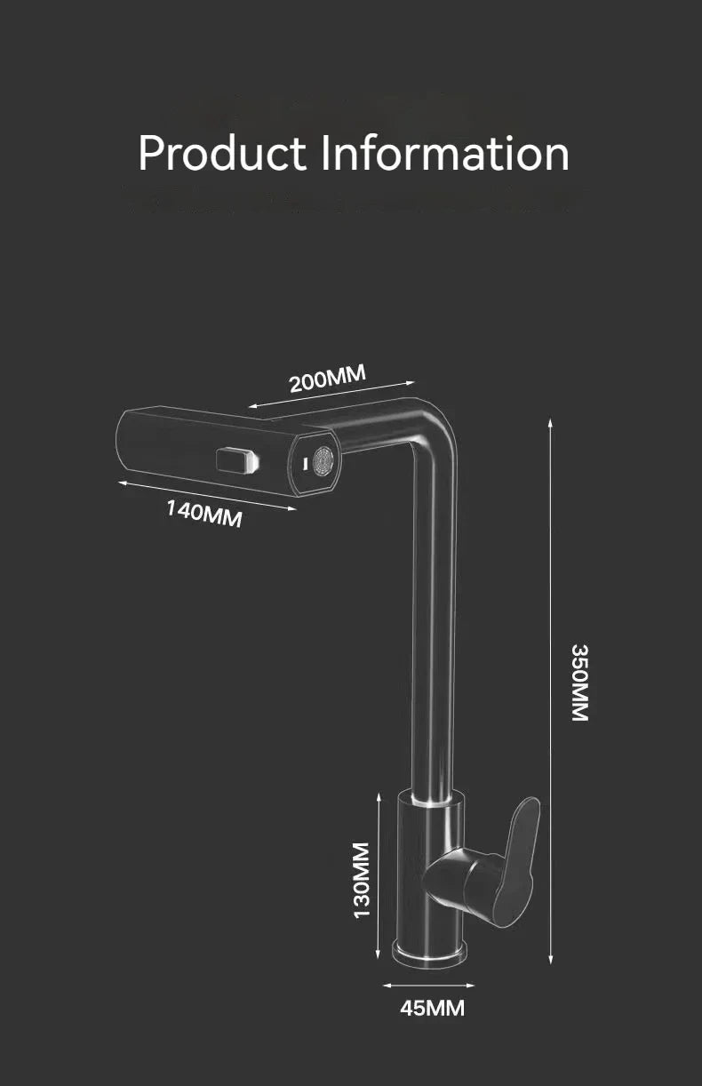 Flexible Stainless Steel Kitchen Faucet with Stream Shower Mode - Smarsty