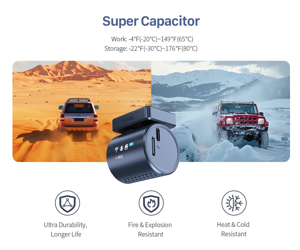 2K Tiny Car DashCam With WiFi App And Voice Control - Smarsty