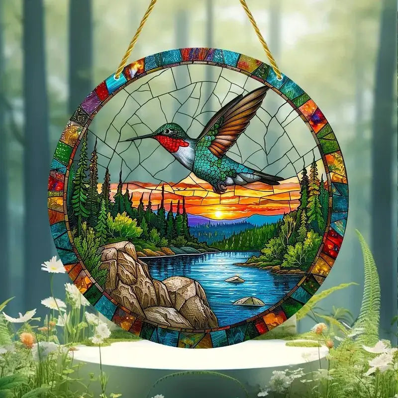 Hummingbird Acrylic Suncatcher for Vibrant Home Decor - Smarsty
