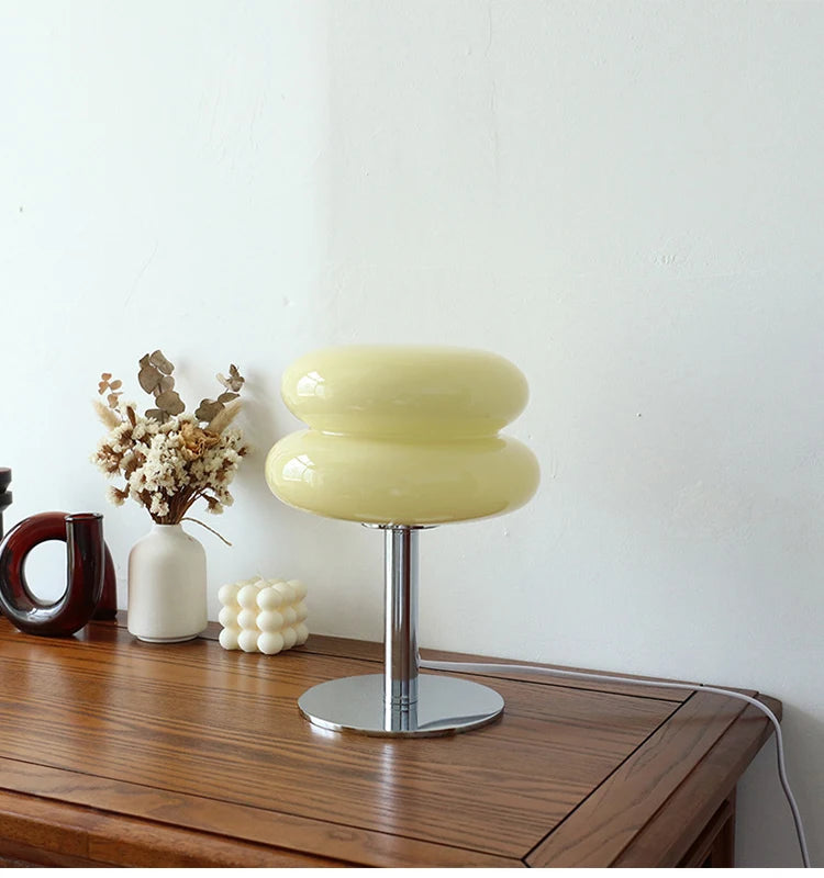 Macaron Glass Table Lamp with Dimming Feature for Bedroom Decor - Smarsty