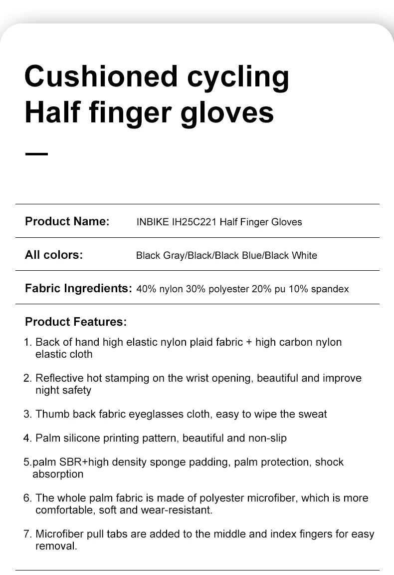 INBIKE Summer Cycling Gloves Shock Absorbing Breathable - Smarsty