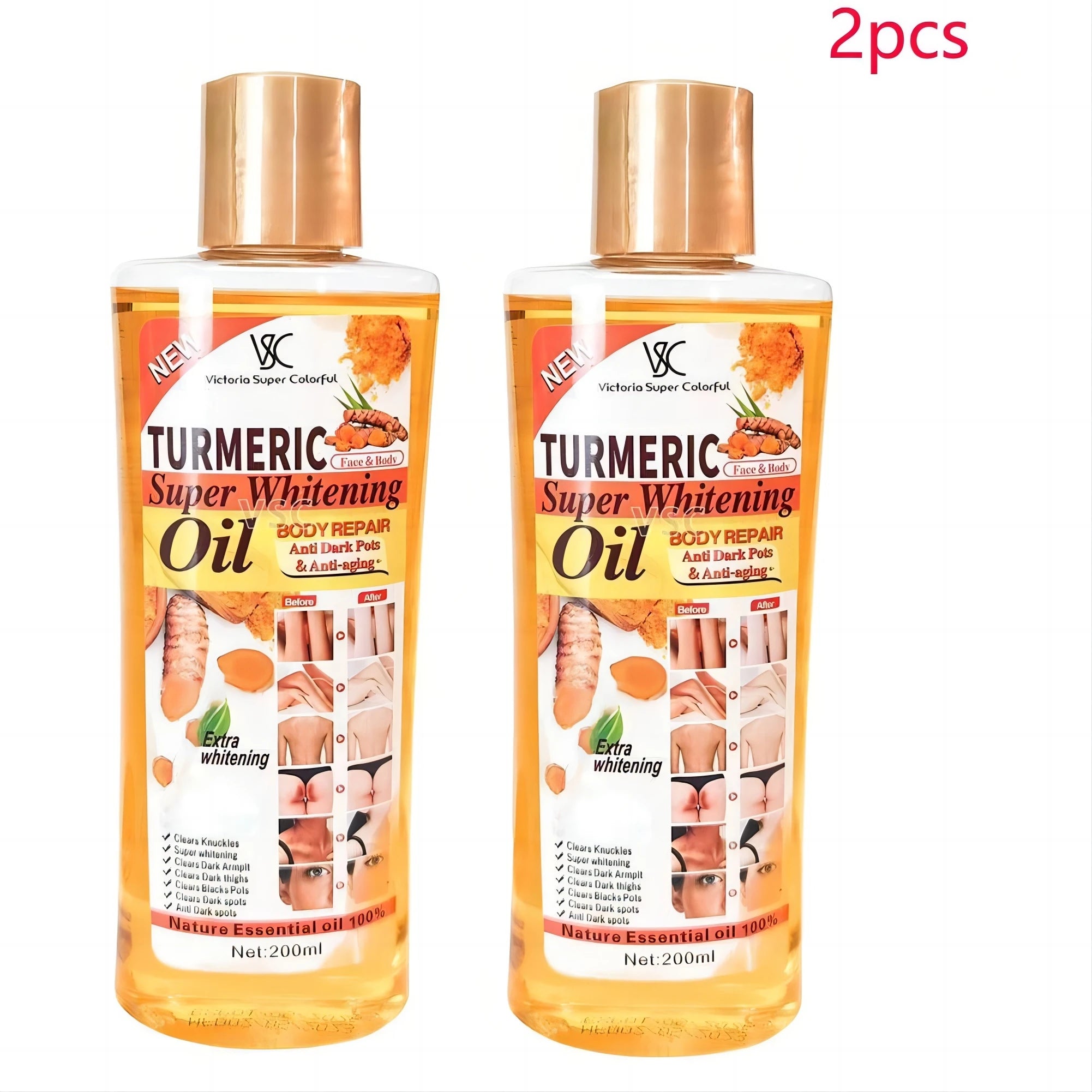 Turmeric Essential Oil Skin Care Massage Oil 200ml - Smarsty