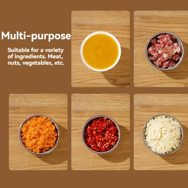 Electric Mini Garlic Chopper USB Meat Grinder - Sturdy and Durable Kitchen Tool for Crushing Garlic, Ginger, and Vegetables by Smarsty