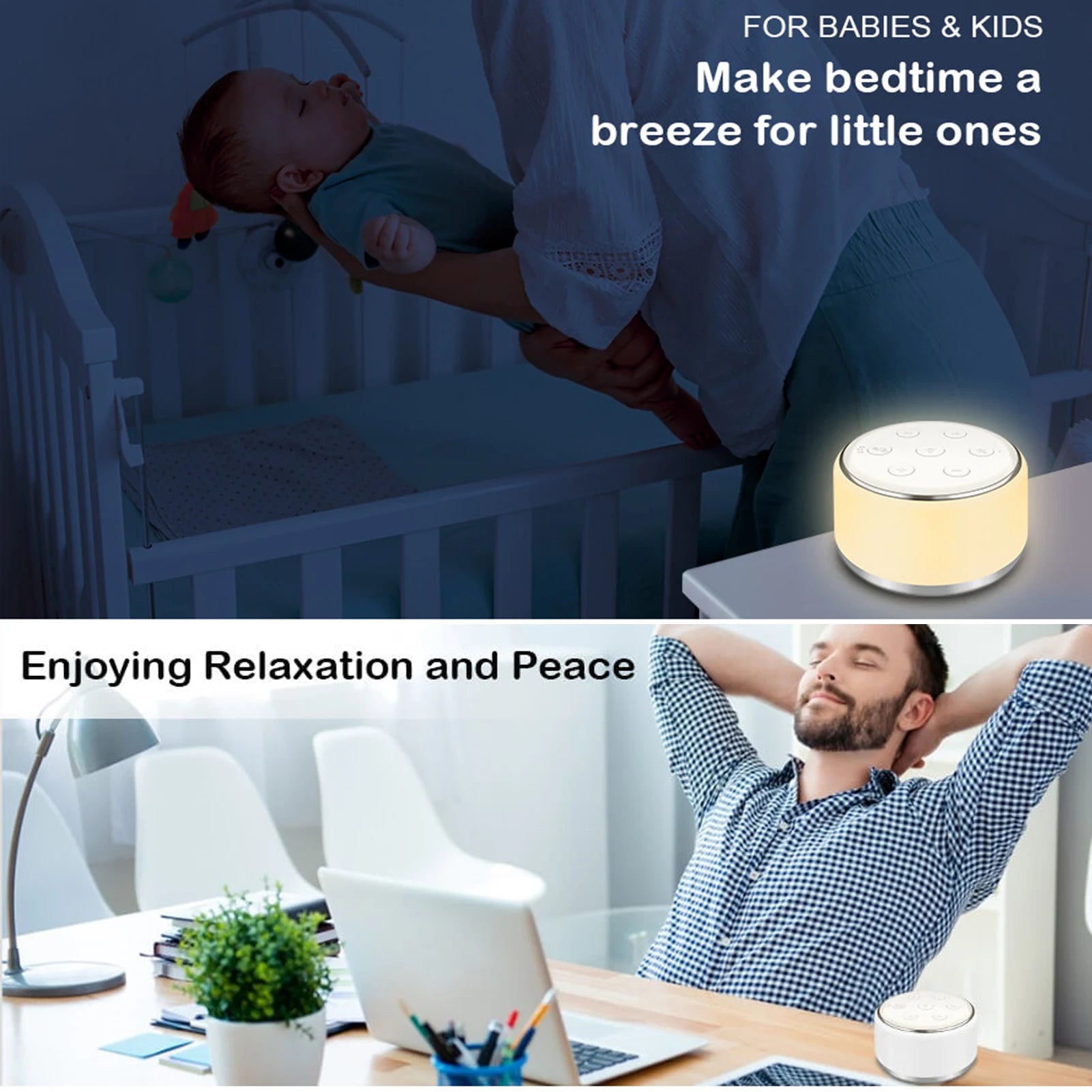 White Noise Machine For Baby Sleep Soothing Night Lights - Smarsty