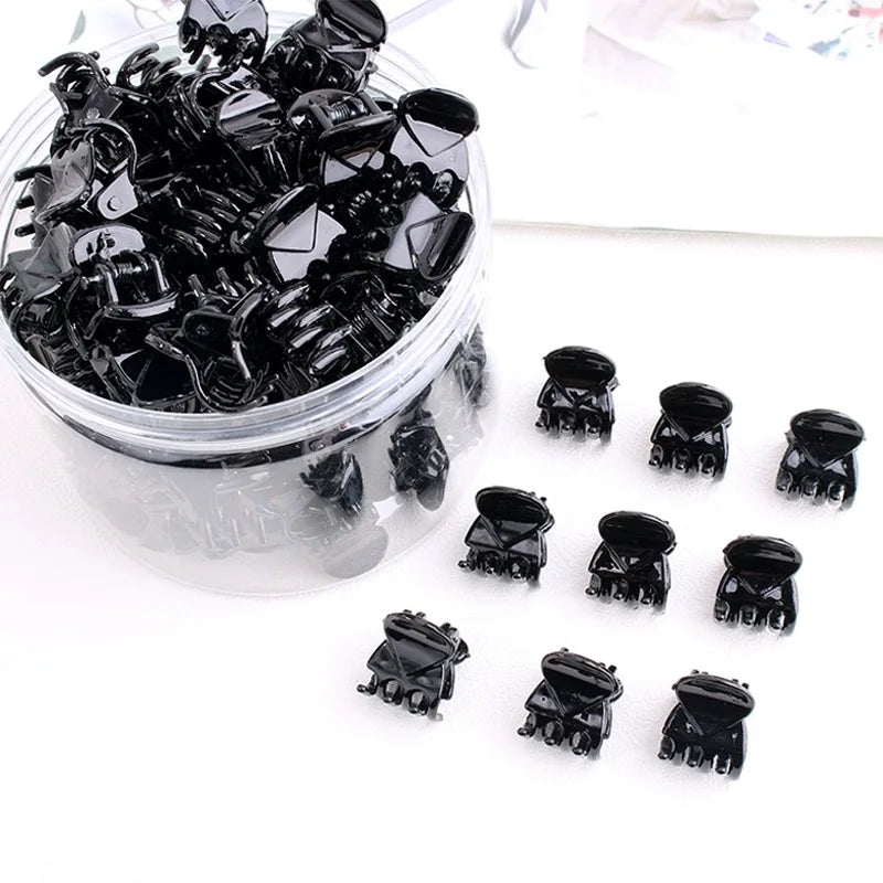 Mini Hair Claw Clips Small Black Transparent Secure - Smarsty