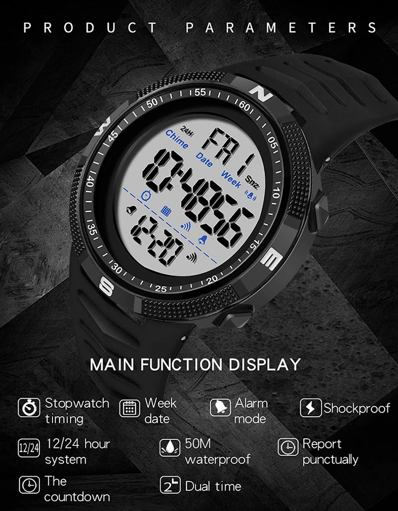 SANDA Military Sport Digital Watch Waterproof and Shockproof - Smarsty