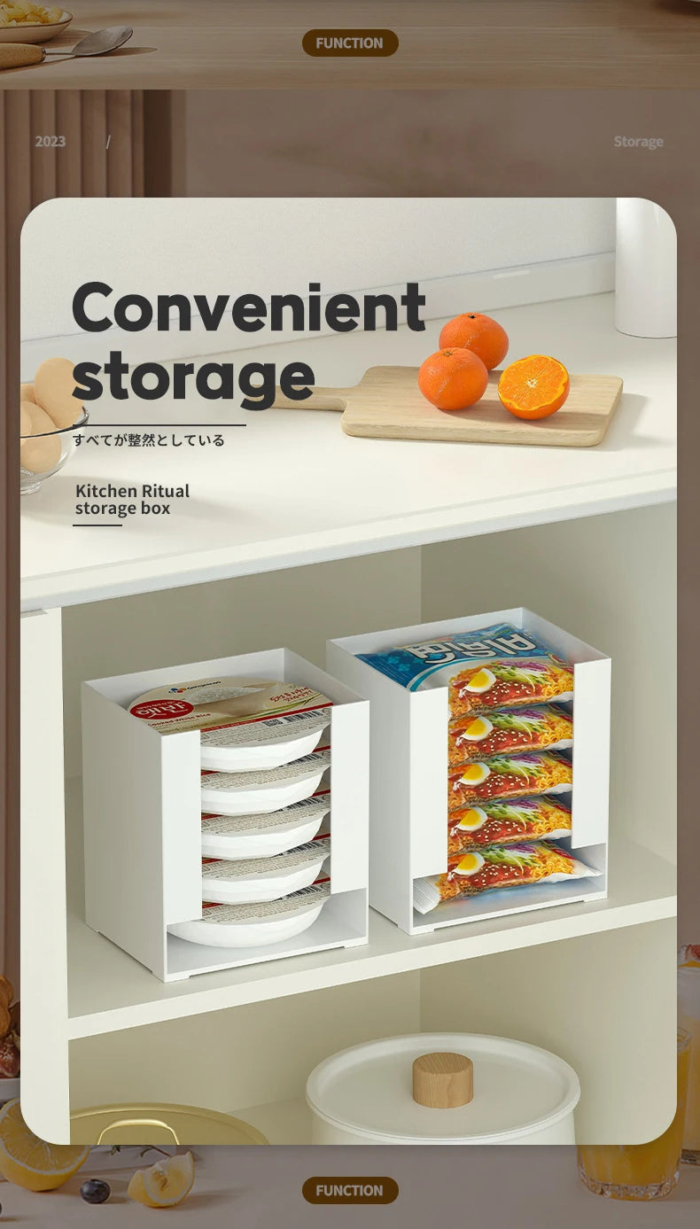 Korea Ramen Storage Box Kitchen Instant Noodle Cup Tissue Storage Bins Facial Mask Storage Box Multi-function Tabletop Organizer by Smarsty