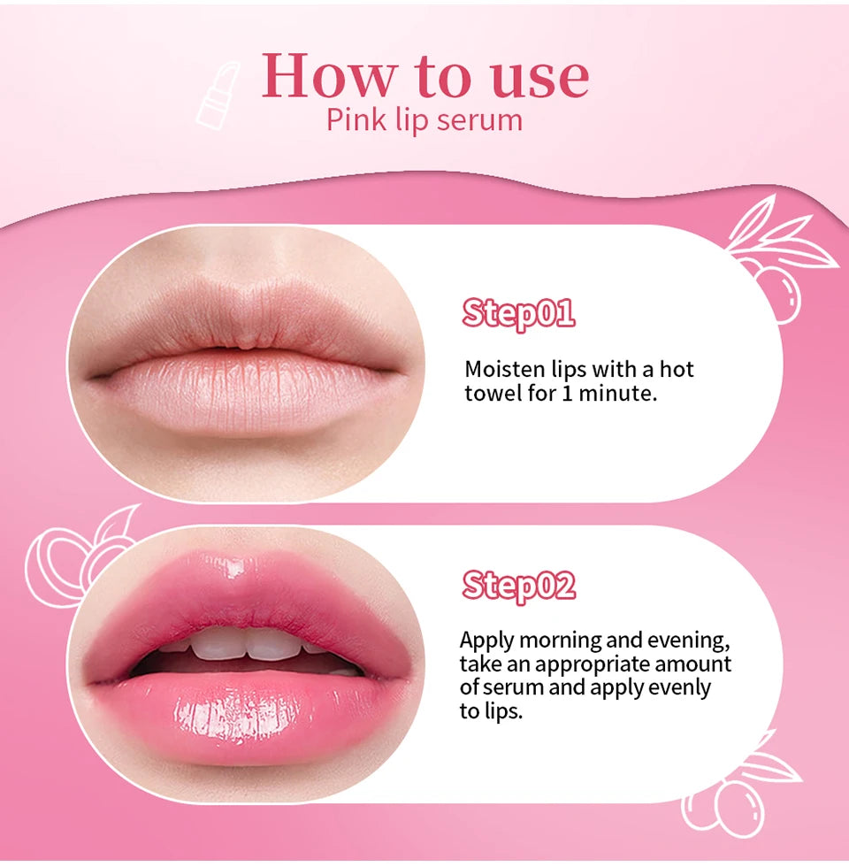 Pink Lip Serum Lotion for Moisturized and Smooth Lips - Smarsty