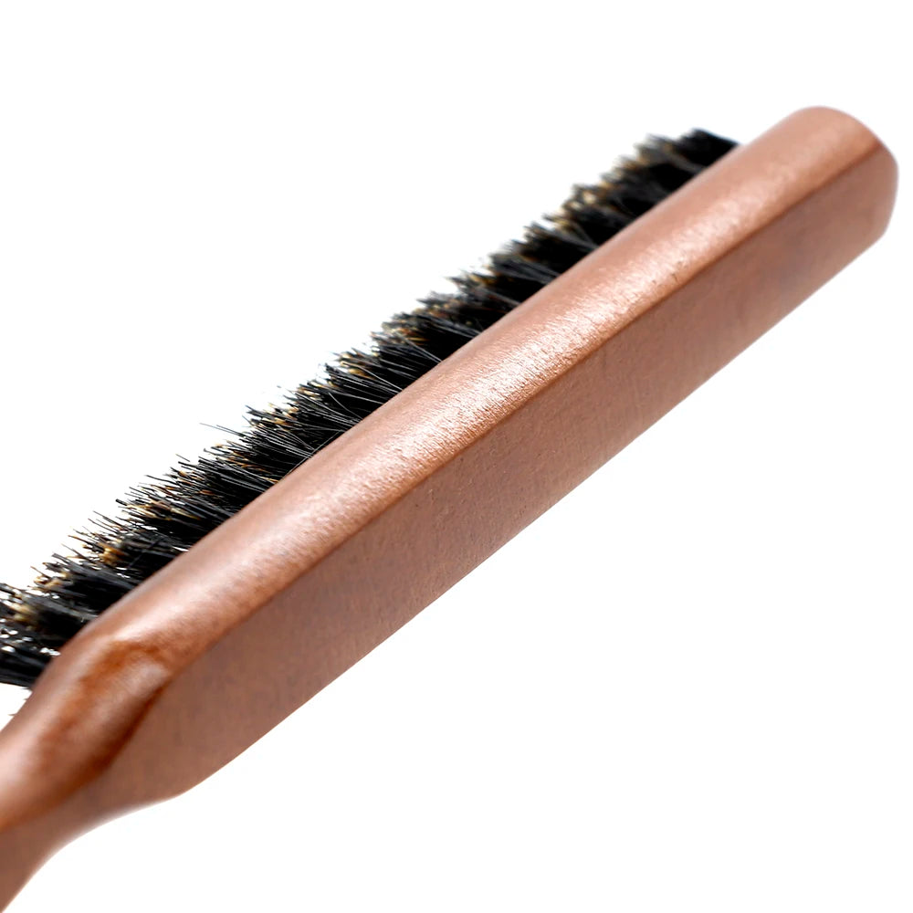 Natural Boar Bristle Hair Brush With Wood Handle - Smarsty