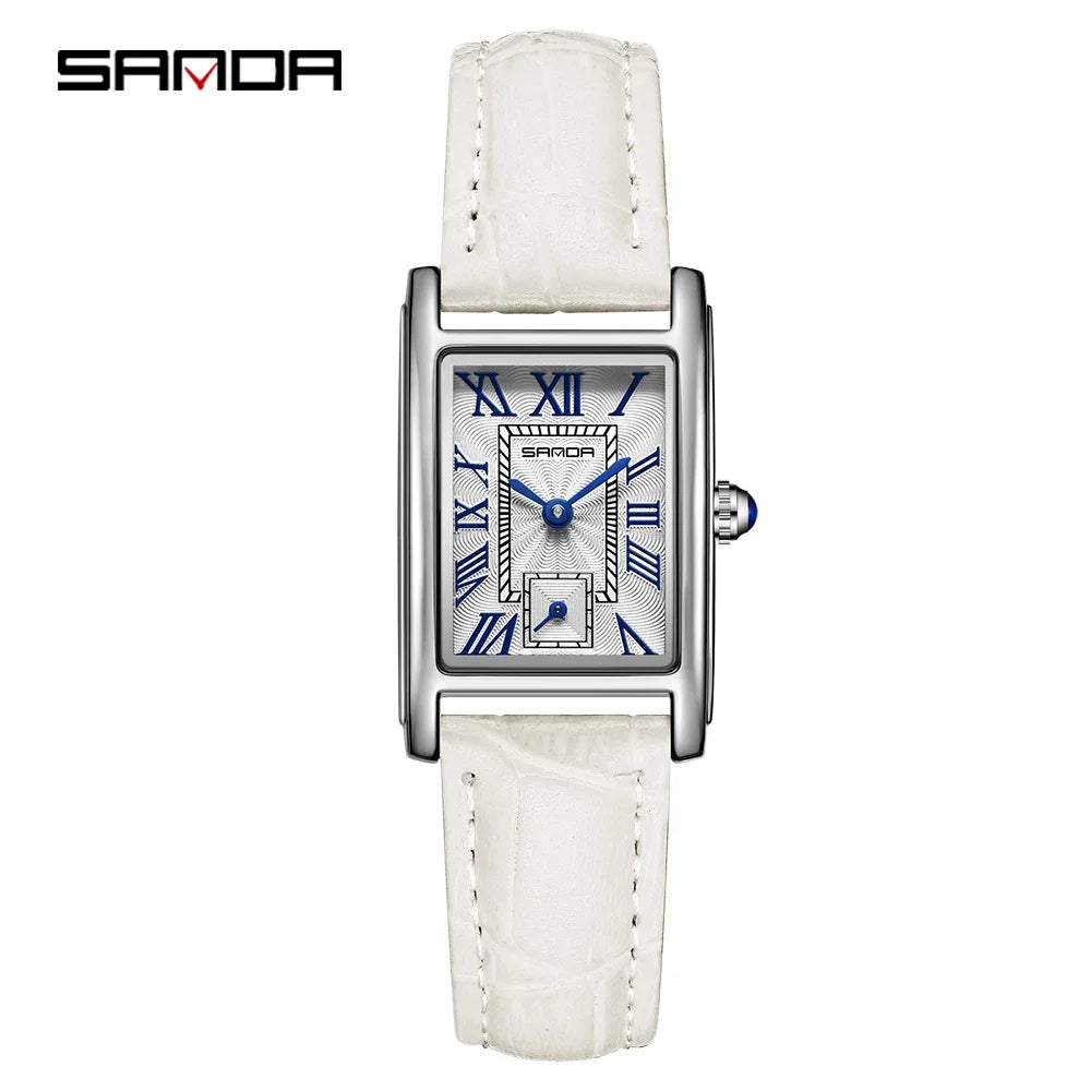 SANDA 1116 Women's Luxury Quartz Watch with Leather Strap - Smarsty