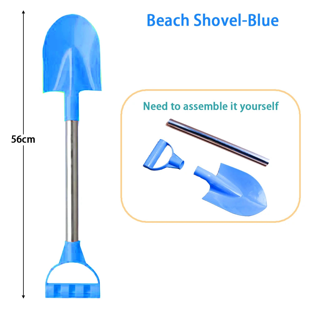 Children Beach Shovel 56cm Stainless Steel Pointed Shovel Toy Sand Snow Thickened Play House Beach Shovel Outdoor Toys Kids Gift
