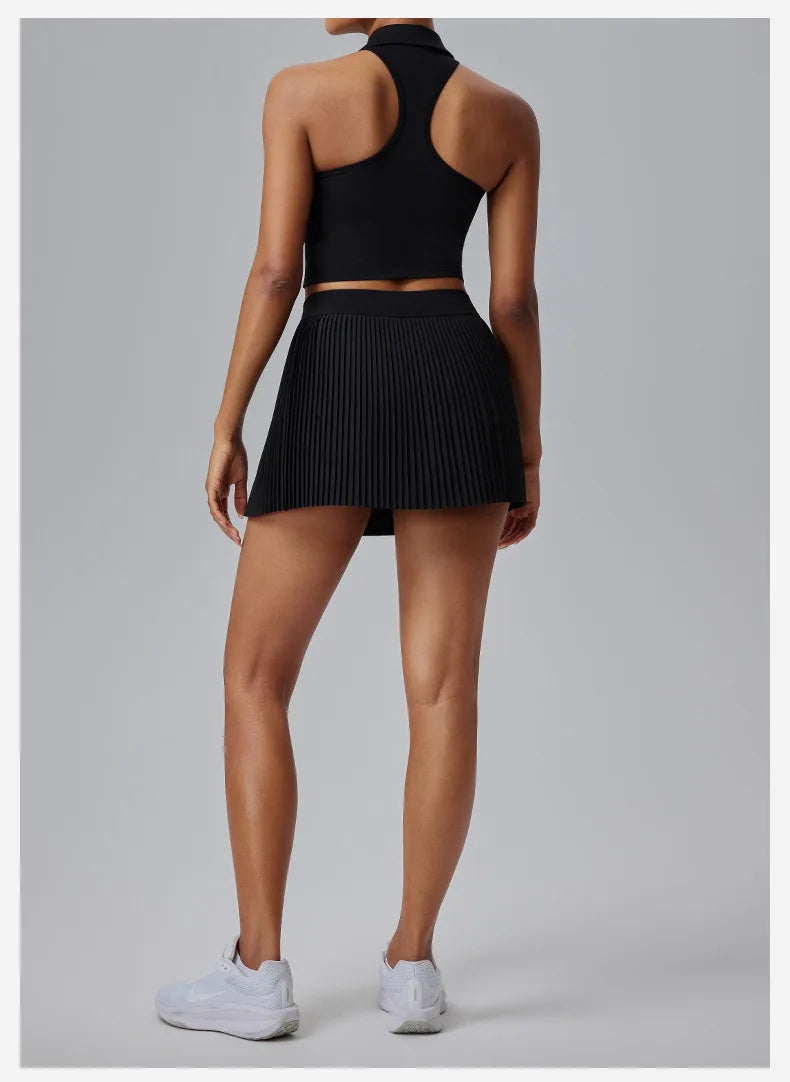 Floral Discount Sports Skirt for Women Quick-drying Badminton Tennis Trousers Skirt Fitness Half-body Pleated Skirt Shorts - Smarsty