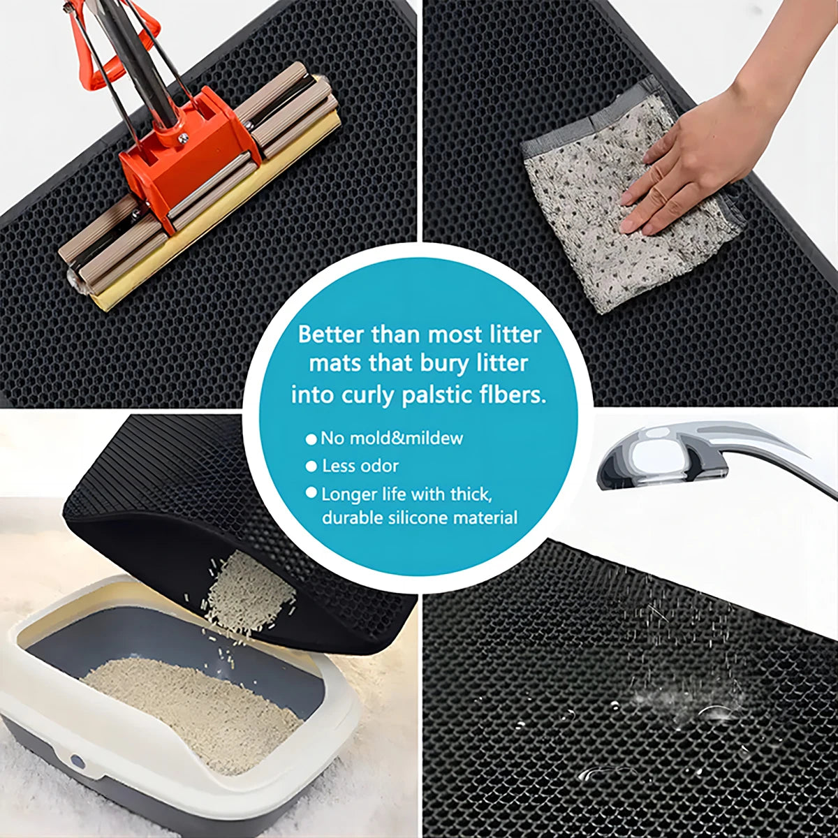 Double Layer Waterproof Cat Litter Mat for Easy Cleaning - Smarsty