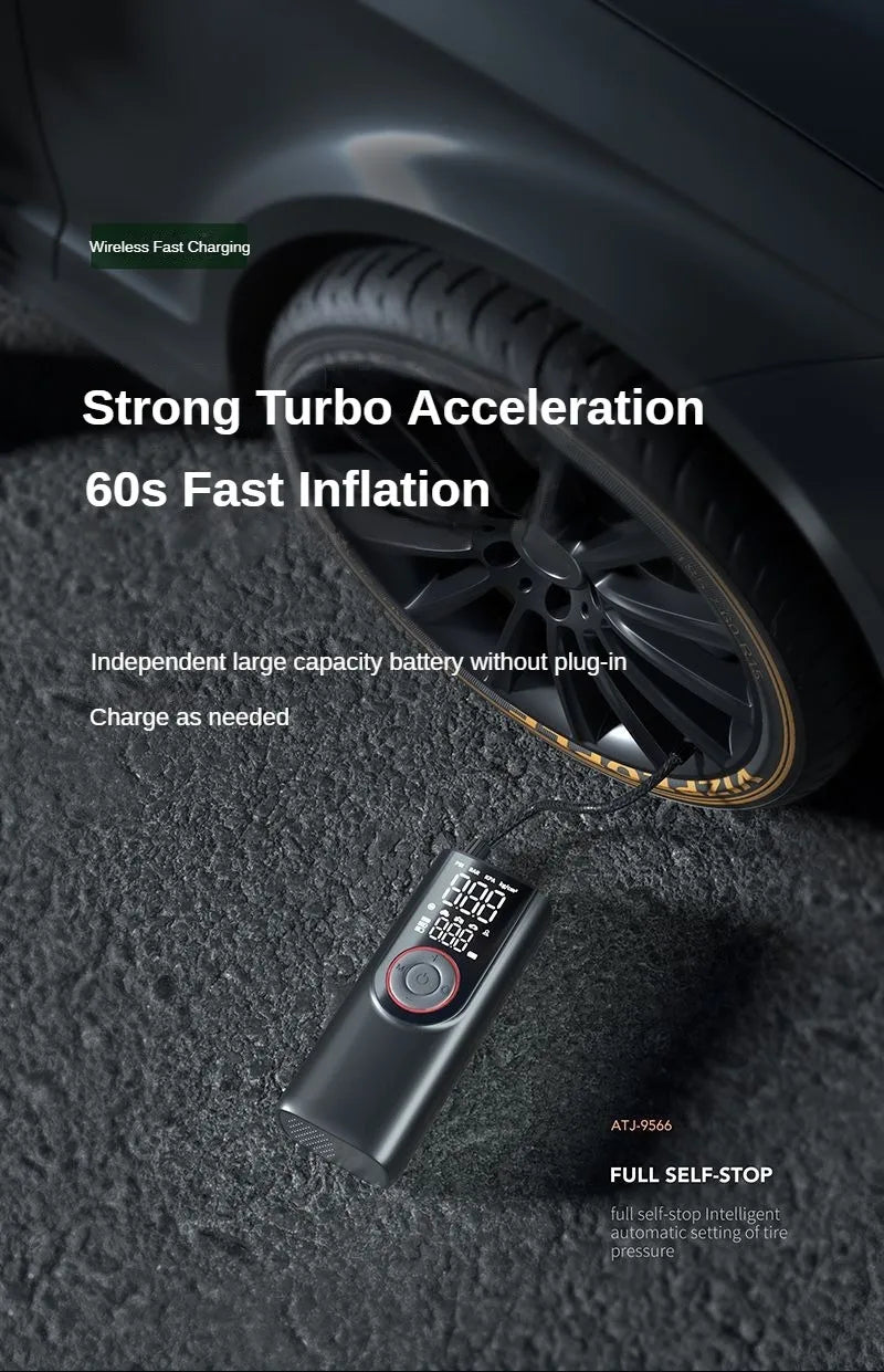 Portable Cordless Tire Inflator Pump Fast Inflate Car Bike - Smarsty