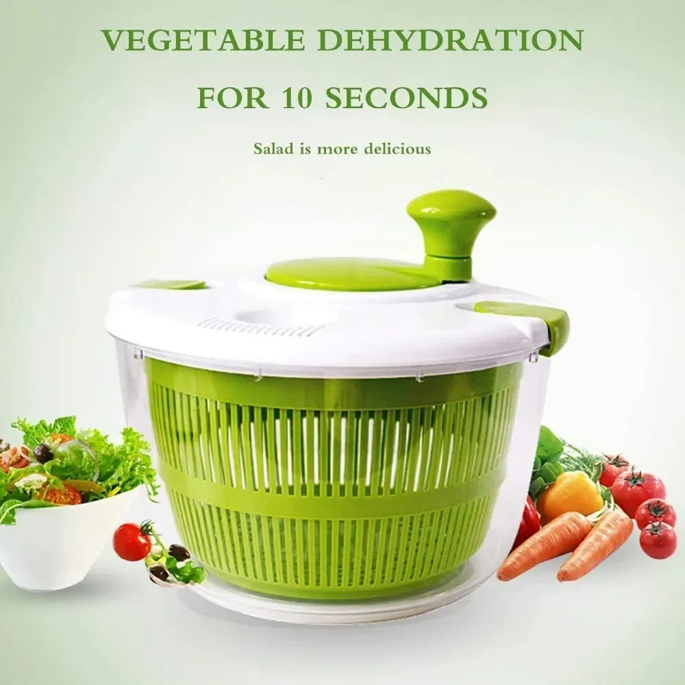 Multifunction Manual Salad Spinner Dryer Vegetable Fruit Food Dehydrator Quick Drying Kitchen Household Vegetable Dehydrator by Smarsty