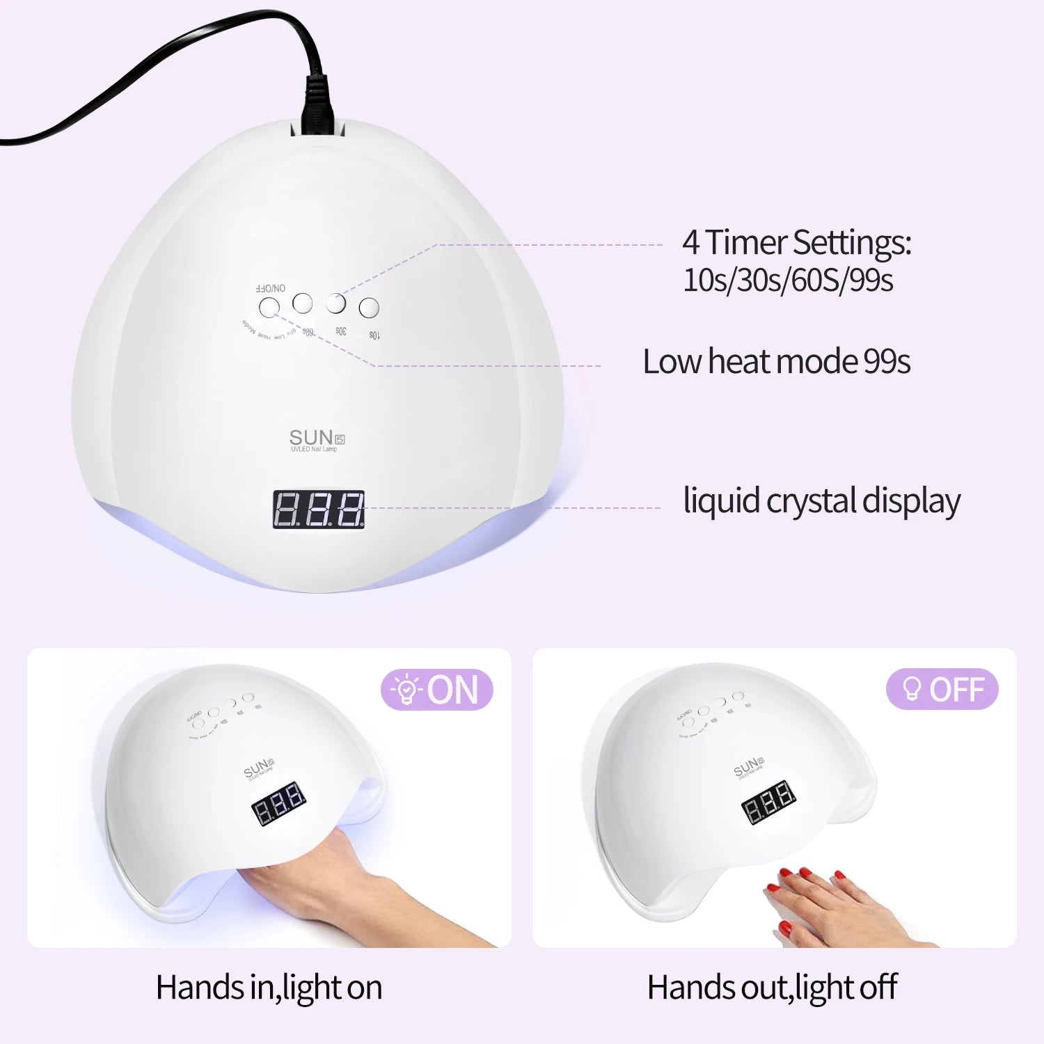 YIKOOLIN UV LED Nail Lamp 48W Fast Drying Solution - Smarsty