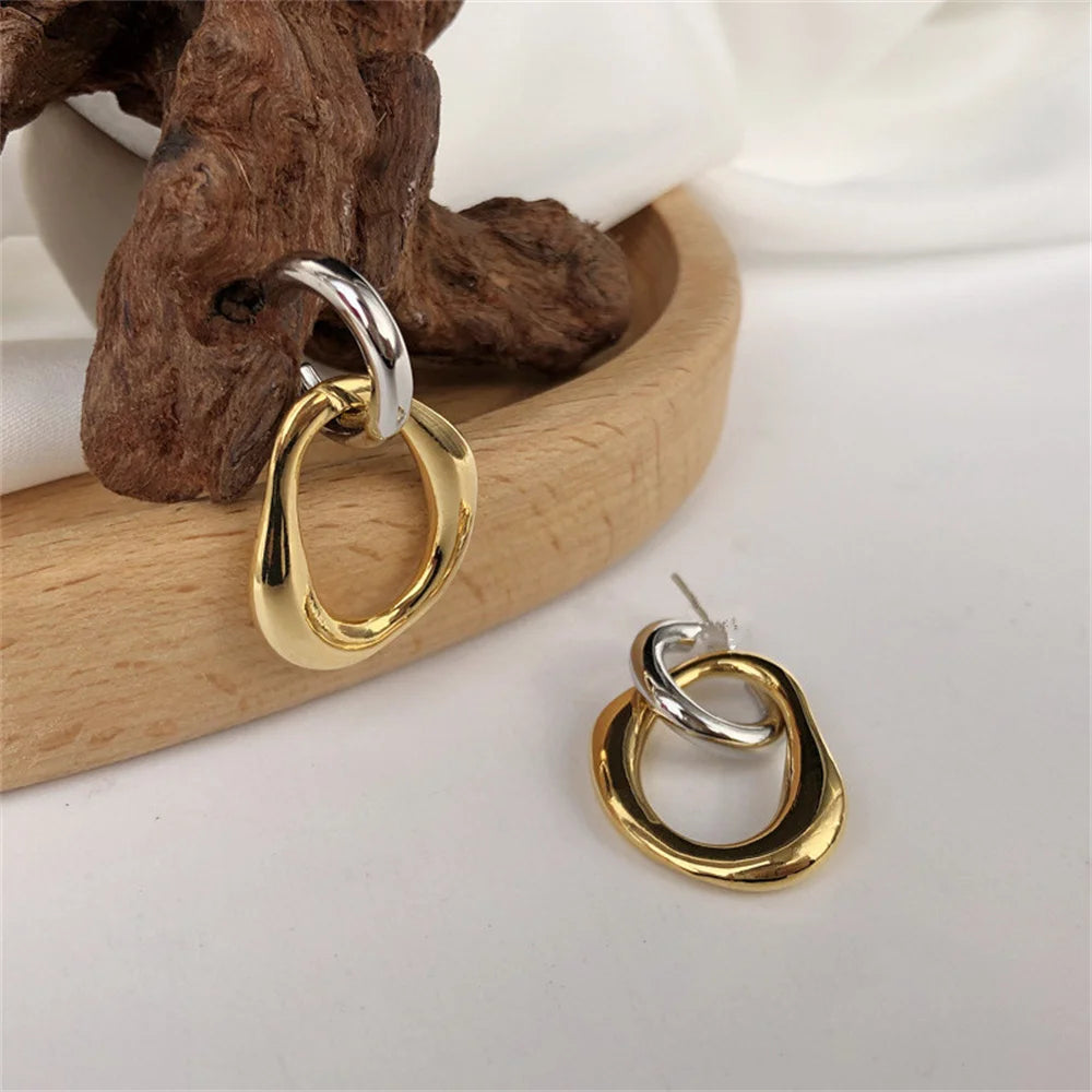 Geometric Alloy Drop Earrings for Women - Trendy Fashion Accessory - Smarsty