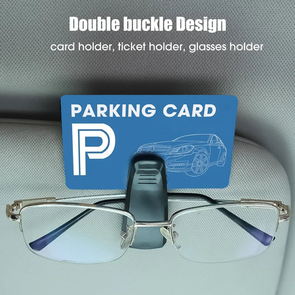 Car Visor Clip Glasses Holder Rotates 180 Degrees Card Slot - Smarsty