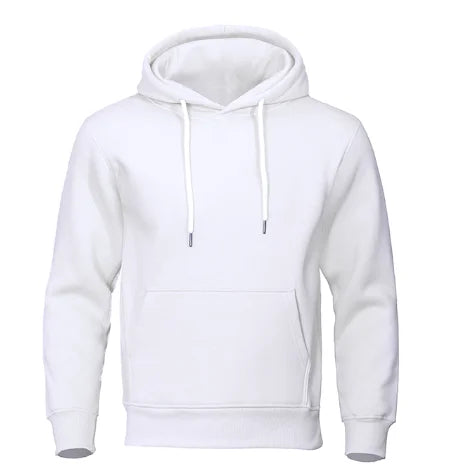 Autumn Winter Men Fleece Warm Mens Sweatshirt Casual Solid Color Streetwear Pullovers Sport School Fashion Hot Sale Hoodies - Smarsty