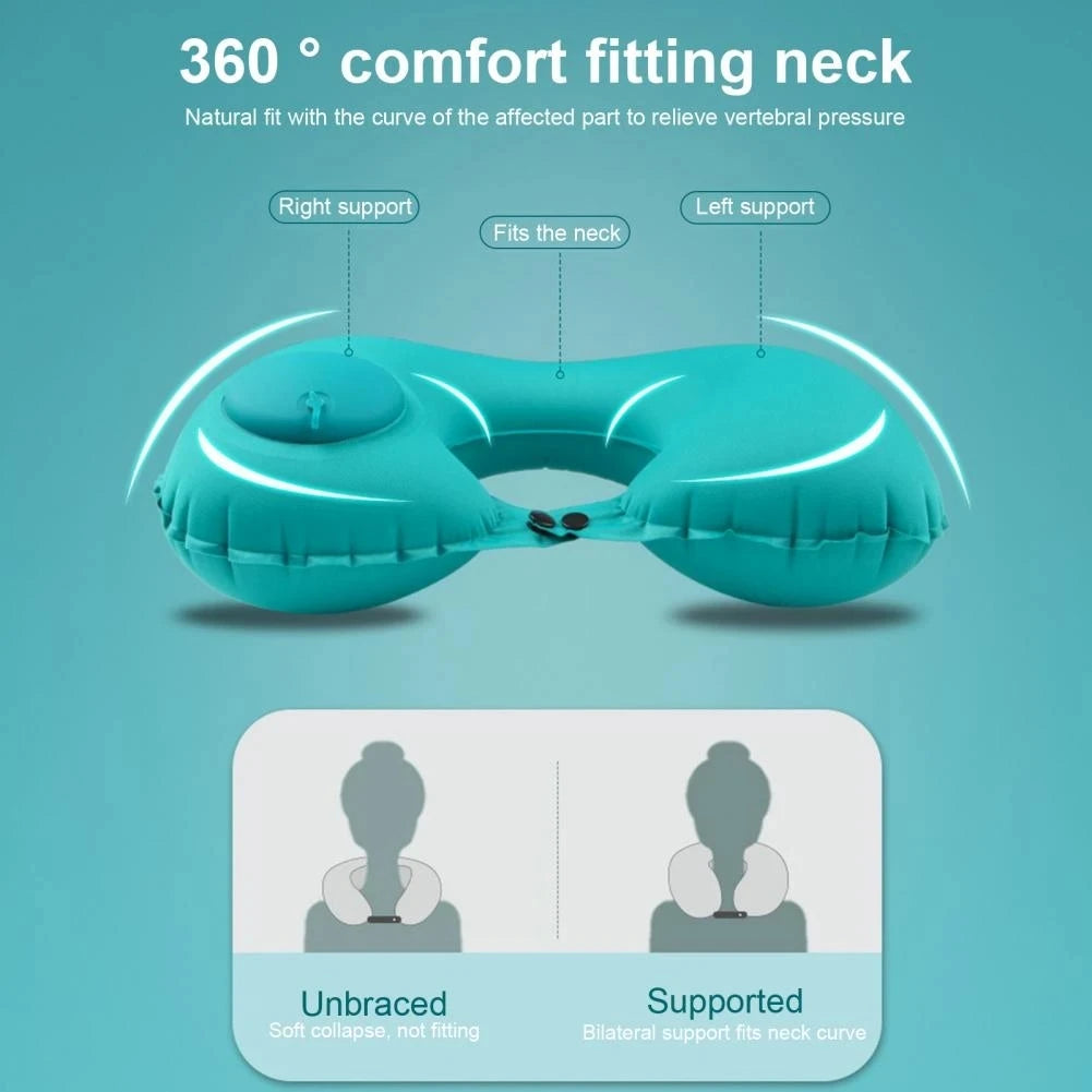 U Shape Inflatable Travel Pillow for Comfort and Support - Smarsty