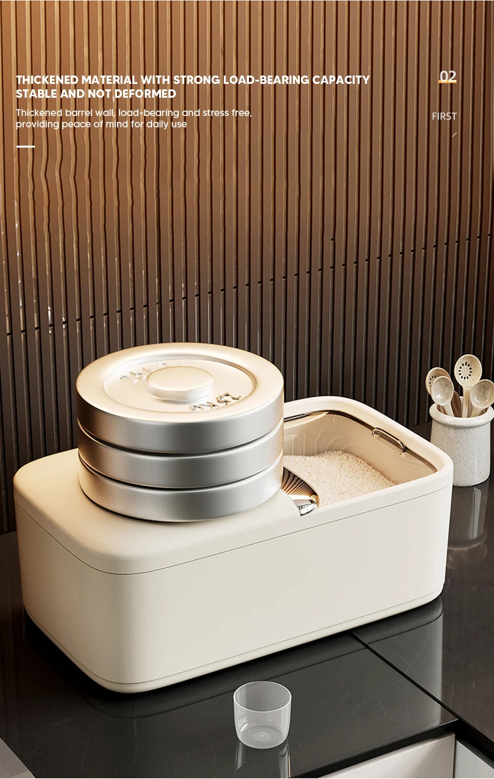 10KG Rice Storage Box Home with Lid Insect Proof Moisture Proof Rice Box Grain Sealed Jar Kitchen Container Storing Dry Grain by Smarsty