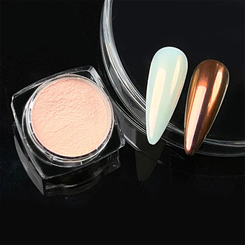 Aurora Pearl White Nail Glitter Powder for Stunning Designs - Smarsty