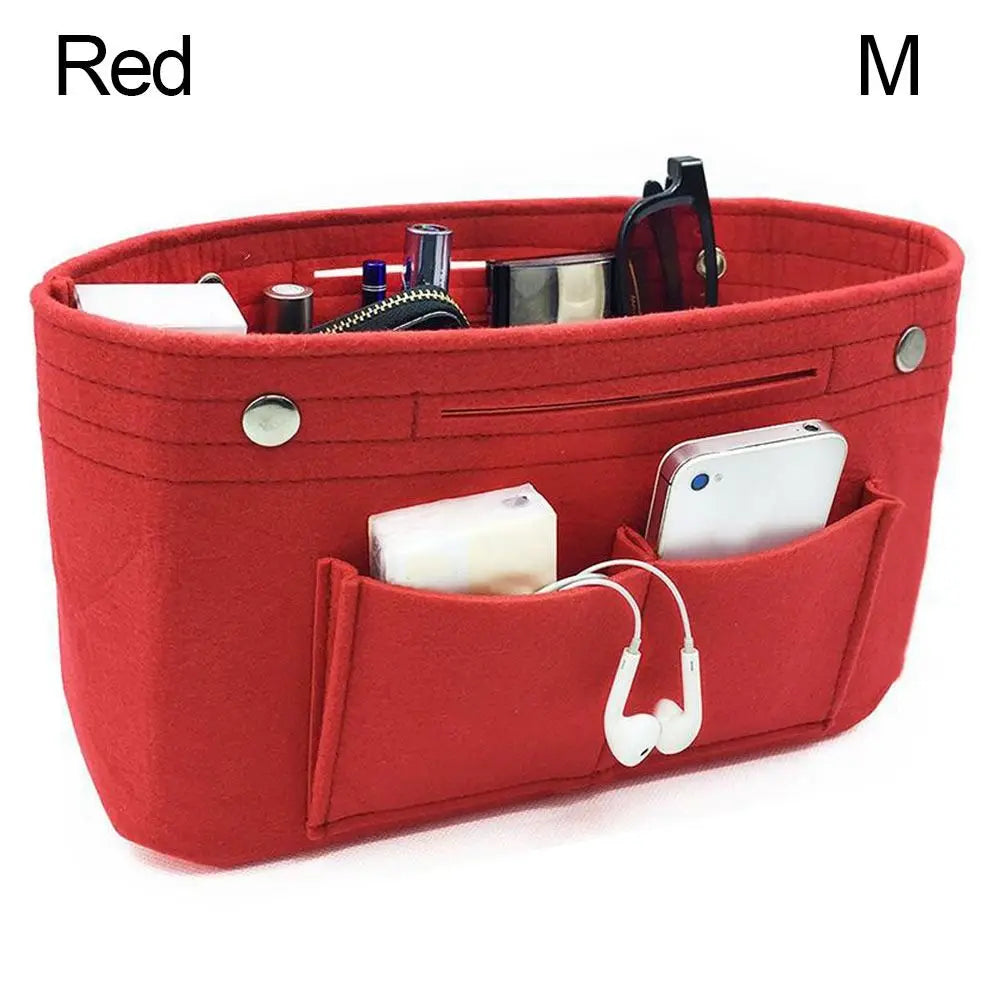 Women's Organizer Handbag Felt Travel Bag Insert Liner Purse Organiser Pouch