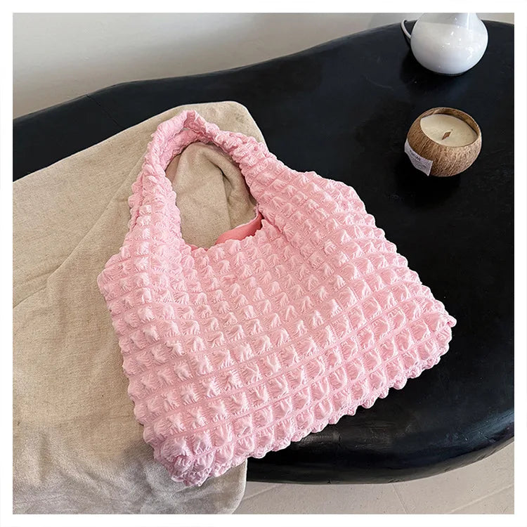 Crossbody Bag Pleated Embroidered Plaid Tote For Women - Smarsty