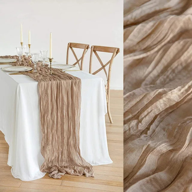 Wrinkle Gauze Table Runner for Elegant Dining Decor - Smarsty