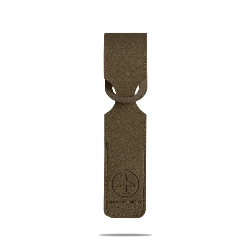 1PC PU Leather Luggage Tag Creative Baggage Suitcase Identifier ID Addres Holder Boarding Tags Portable Label Travel Accessories - Smarsty