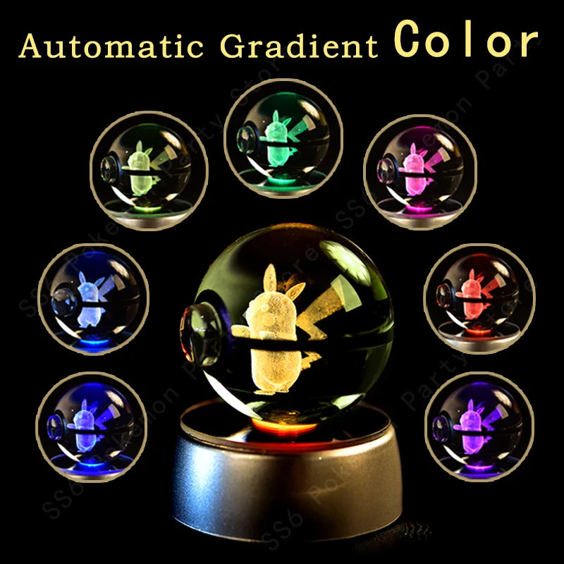 3D Pokemon Crystal Ball Night Light Lamp - Smarsty