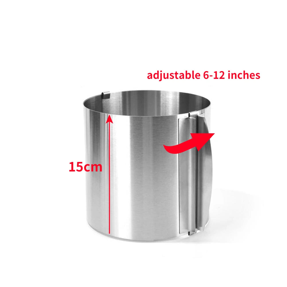 Rustproof Adjustable Stainless Steel Cake Mousse Ring - Smarsty