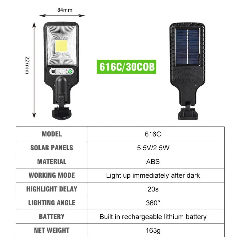 Solar LED Wall Lamp with Motion Sensor for Gardens - Smarsty