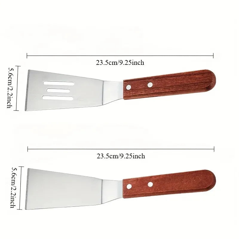 Stainless Steel Cooking Spatula with Wood Handle - Smarsty