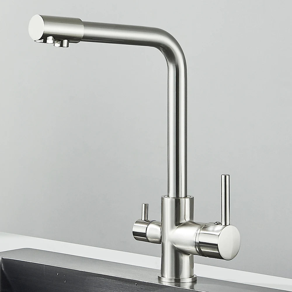 Black Grey Water Filter Kitchen Faucet with 360 Degree Rotation - Smarsty