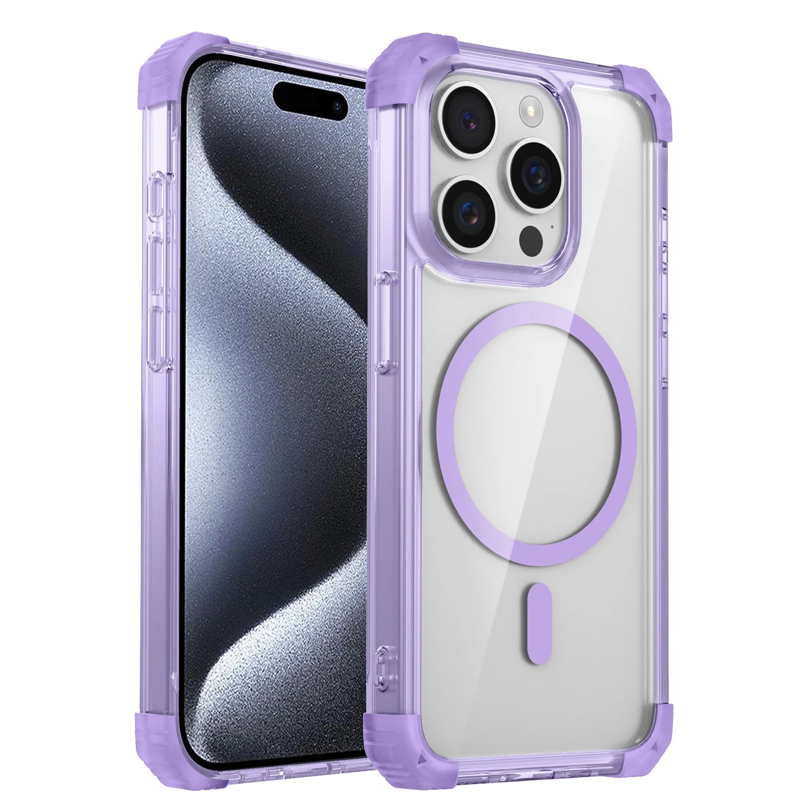 Luxury For Magsafe Wireless Charge Shockproof Armor Clear Case For iPhone 17 16 14 13 12 15 Pro Max Magnetic Clear Hard Cover