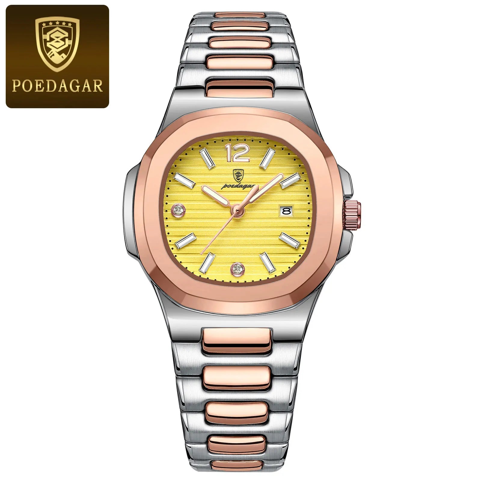 POEDAGAR Luxury Square Watch For Woman Luminous Waterproof Date Ladies Watch Elegant Women's Quartz Watches Simple Female Clock - Smarsty