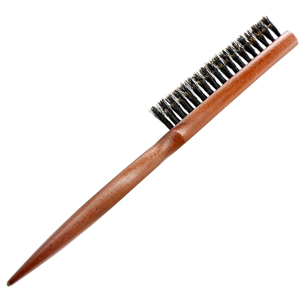 Natural Boar Bristle Hair Brush With Wood Handle - Smarsty