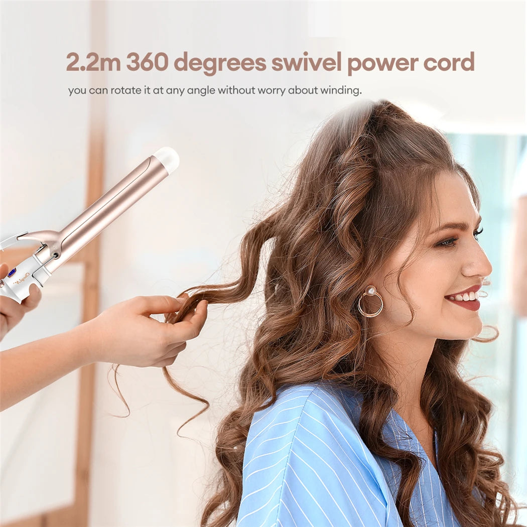 CkeyiN Professional Ceramic Hair Curler with Adjustable Temperature - Smarsty