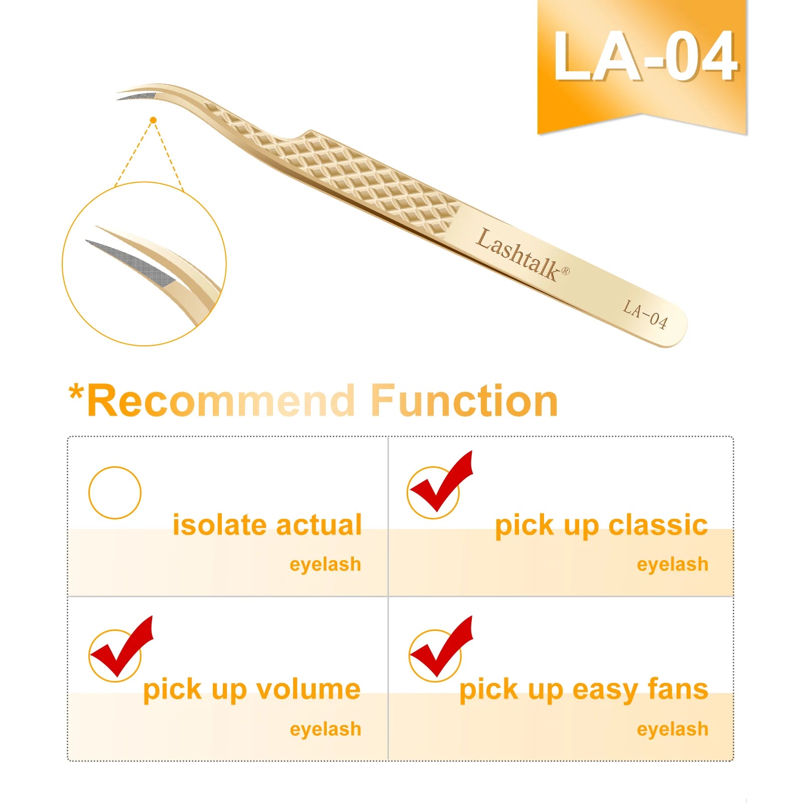 Precision Fiber Tip Eyelash Extension Tweezers with Diamond Grip - Smarsty
