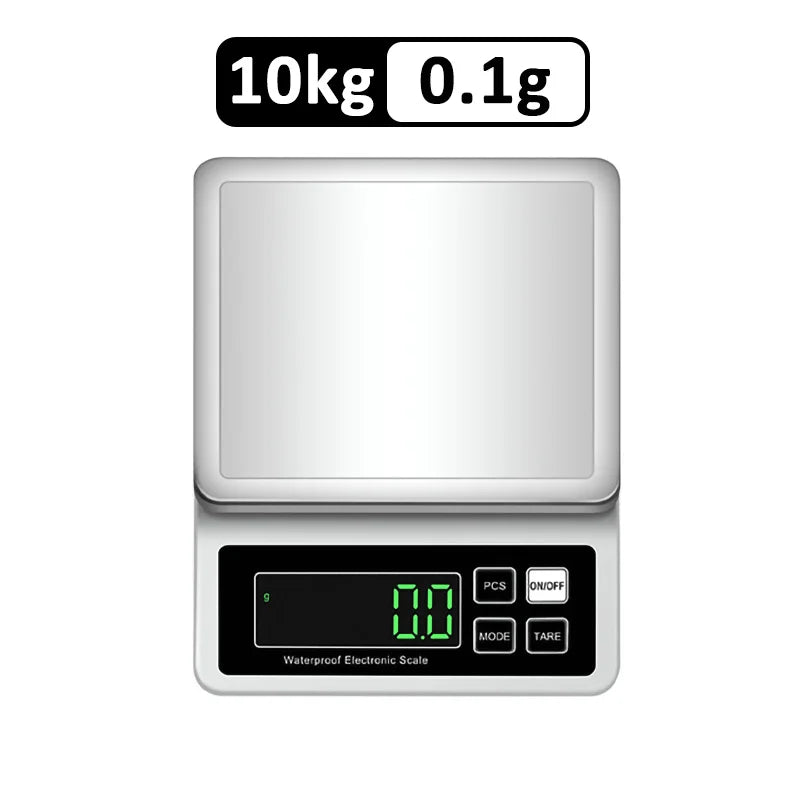 Rechargeable Kitchen Scale IP67 Fully Waterproof Home Kitchen Scale 0.1g/1g High Precision Electronic Balance 3kg/5kg/10kg/15kg