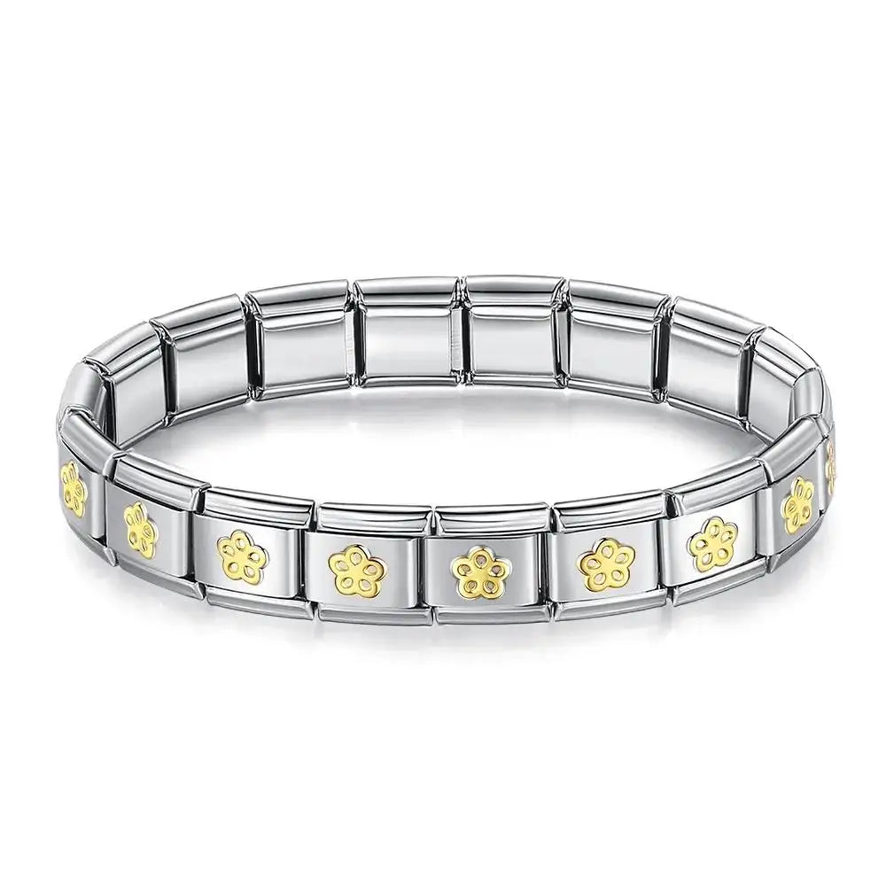 Italian Charm Stainless Steel Elastic Link Bracelet - Smarsty