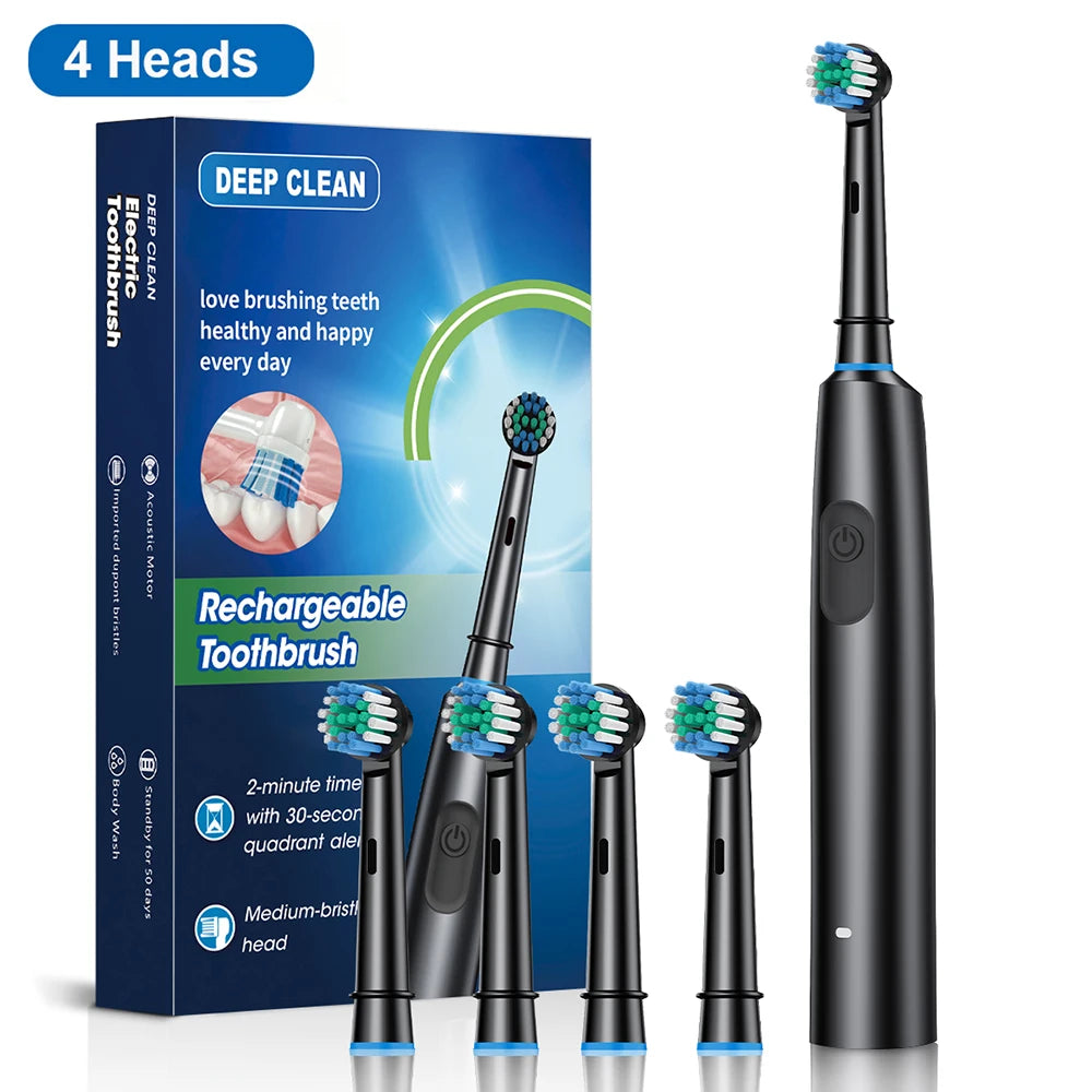 Rotary Electric Toothbrush with Soft Brush Heads - Smarsty