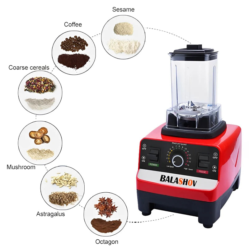 2000W Heavy Duty Commercial Blender Stationary Mixer Food Processor Ice Smoothies for Kitchen High Power Juicer Blender BPA Free by Smarsty