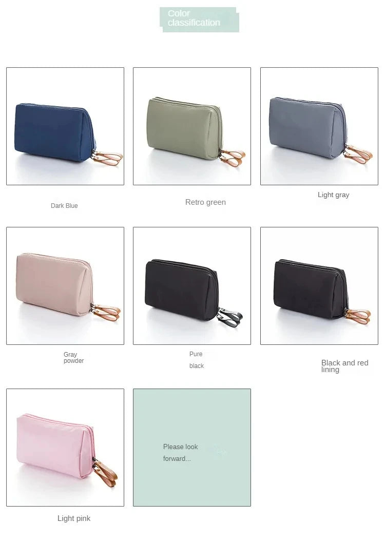 2024 New Women Cosmetic Bag Solid Color Korean Style Makeup Bag Pouch Toiletry Bag Waterproof Makeup Organizer Case Luxury Bag - Smarsty