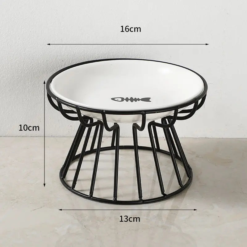 Ceramic Raised Pet Bowl for Cats and Dogs - Smarsty