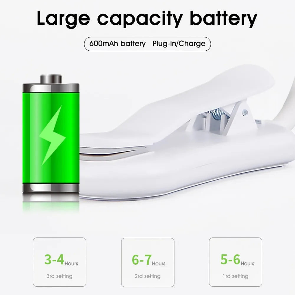 USB Rechargeable LED Book Light with Flexible Clip - Smarsty