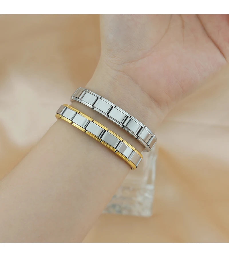 Hapiship Italian Stainless Steel Elastic Charm Bracelet - Smarsty